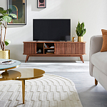 ТВ-тумба с двумя раздвижными дверцами Toinette Brown TV Stand варинант исполнения - 8 | Loft Concept в Воронеже