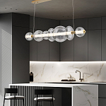 Подвесной светильник линейный с прозрачными стеклянными шарами разного диаметра Eurofase варинант исполнения - 16 | Loft Concept в Воронеже