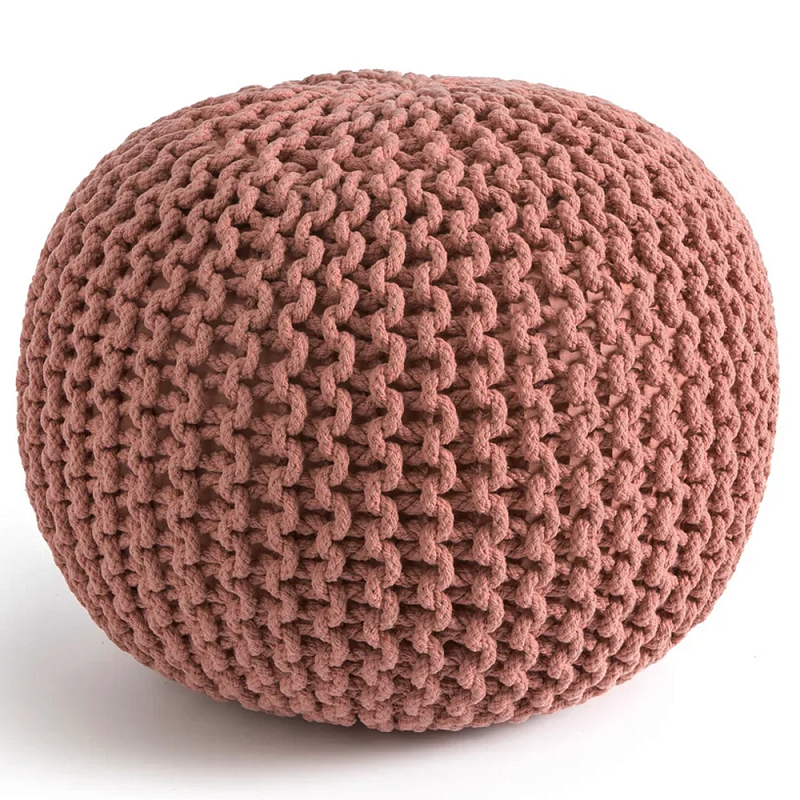 Круглый вязаный пуф Pink Knitted Ball Pouf Розовый Круглый вязаный пуф Pink Knitted Ball Pouf Розовый в Воронеже | Loft Concept