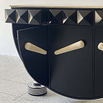 Дизайнерский комод полукруглый черный с 3-мя фактурным ящиками Occasion варинант исполнения - 3 | Loft Concept в Воронеже