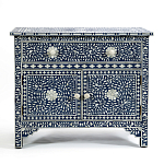 Комод инкрустация костью ORIENTAL Indian синий орнамент варинант исполнения - 1 | Loft Concept в Воронеже
