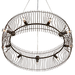 Люстра круглая из тонких прутьев Thin Bronze Rods варинант исполнения - 2 | Loft Concept в Воронеже