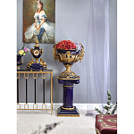 Чаша темно-синего цвета с фигурками ангелов и рельефным декором Eden Garden porcelain and bronze варинант исполнения - 7 | Loft Concept в Воронеже