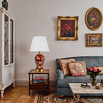 Настольная лампа бордовая с изображением птиц Slip Away варинант исполнения - 5 | Loft Concept в Воронеже