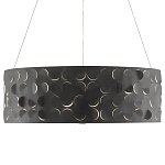 Люстра в форме цилиндра с чёрным фактурным абажуром Round Necklines варинант исполнения - 3 | Loft Concept в Воронеже