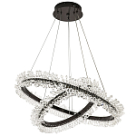Люстра два кольца с хрустальным декором Rowan Crystal Ring Horizontal Black Chandelier варинант исполнения - 2 | Loft Concept в Воронеже