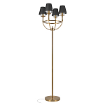 Торшер с металлическим основанием бронзового цвета с черными конусовидными абажурами Dignity варинант исполнения - 1 | Loft Concept в Воронеже