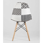 Пластиковый стул на ножках из массива бука Eames Черно-Белый Пэчворк варинант исполнения - 4 | Loft Concept в Воронеже