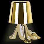 Настольная лампа фигурная золотого цвета с гладким абажуром Высота 17 см Sophia варинант исполнения - 7 | Loft Concept в Воронеже