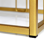 Пуф квадратный голубой велюр на золотом металлическом основании Celeste Blue варинант исполнения - 3 | Loft Concept в Воронеже