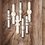 Подвесной светильник из дымчатого стекла цилиндрической формы с чёрным металлическим основанием Hiding secrets варинант исполнения - 8 | Loft Concept в Воронеже