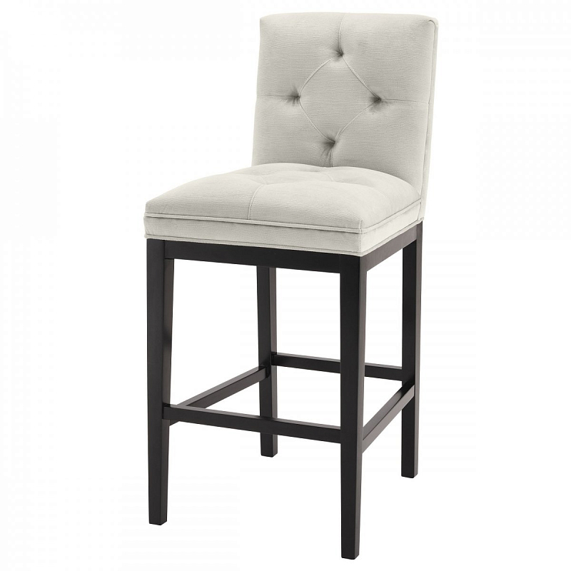 Барный стул Eichholtz Bar Stool Cesare Pebble grey Бежево-серый Черный Барный стул Eichholtz Bar Stool Cesare Pebble grey Бежево-серый Черный в Воронеже | Loft Concept