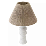 Настольная лампа с плетеным абажуром и белым мраморным основанием Simplicity and Nobility варинант исполнения - 1 | Loft Concept в Воронеже