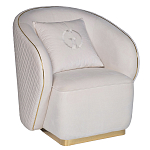 Кресло велюровое оттенка слоновой кости с простроченной спинкой Perfect Comfort варинант исполнения - 1 | Loft Concept в Воронеже