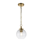 Подвесной светильник латунного цвета с прозрачным стеклянным плафоном Feiss варинант исполнения - 7 | Loft Concept в Воронеже