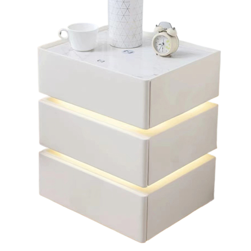 Умная прикроватная тумба с беспроводной зарядкой и подсветкой Smart Bedside Table Белый Умная прикроватная тумба с беспроводной зарядкой и подсветкой Smart Bedside Table Белый в Воронеже | Loft Concept