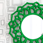 Зеркало круглое в ажурной зеленой раме Green Floral Pattern варинант исполнения - 1 | Loft Concept в Воронеже