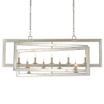 Люстра серебряная из пересекающихся прямоугольных элементов Intersecting Rectangles варинант исполнения - 2 | Loft Concept в Воронеже