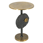 Столик приставной с абстрактным основанием и акцентом в виде золотистого диска Heavenly Space варинант исполнения - 3 | Loft Concept в Воронеже