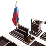 Настольный письменный набор из природного камня обсидиана с декором в виде орла Golden Eagle варинант исполнения - 4 | Loft Concept в Воронеже