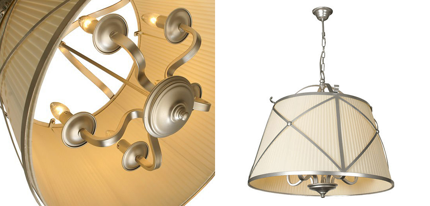 Люстра абажур Provence Lampshade Light Silver Chandelier Люстра абажур Provence Lampshade Light Silver Chandelier - Loft-Concept в Воронеже