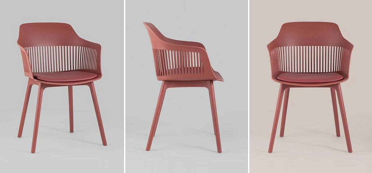 Стул Crocus Chair Терракотовый цвет Подушка эко-кожа Стул Crocus Chair Терракотовый цвет Подушка эко-кожа - Loft-Concept в Воронеже