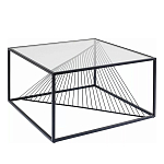 Журнальный стол черный с столешницей из прозрачного закаленного стекла Dynamics варинант исполнения - 1 | Loft Concept в Воронеже