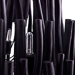 Люстра черная с несколькими ярусами деревянных палочек Bright Wooden Chandelier варинант исполнения - 10 | Loft Concept в Воронеже