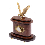 Часы настольные бронзовые из натурального камня Лемезит с декором в виде горного орла Eagle Stone Clock варинант исполнения - 2 | Loft Concept в Воронеже