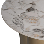 Стол журнальный круглый керамогранит белый Keramos варинант исполнения - 3 | Loft Concept в Воронеже