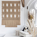 Панно на стену плетеное Макраме бежевый цвет  варинант исполнения - 5 | Loft Concept в Воронеже