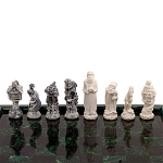 Шахматы Русские сказки с доской из натурального камня Змеевик Decorative Thematic Chess варинант исполнения - 4 | Loft Concept в Воронеже