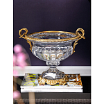 Чаша из прозрачного стекла с бронзовой подставкой и ручками Eden Garden варинант исполнения - 2 | Loft Concept в Воронеже