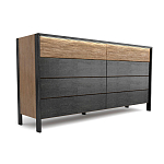 Комод 8 ящиков с подсветкой на рельефном фасаде Warm Industrial варинант исполнения - 7 | Loft Concept в Воронеже