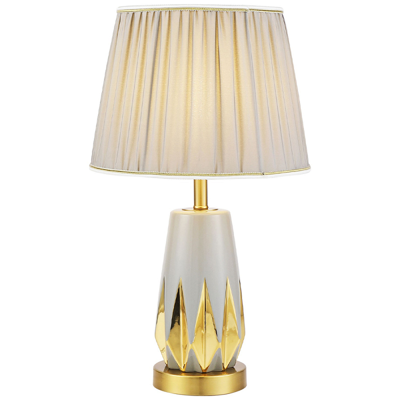 Настольная лампа с абажуром Femia Grey Gold Table Lamp Серый Золотой Настольная лампа с абажуром Femia Grey Gold Table Lamp Серый Золотой в Воронеже | Loft Concept