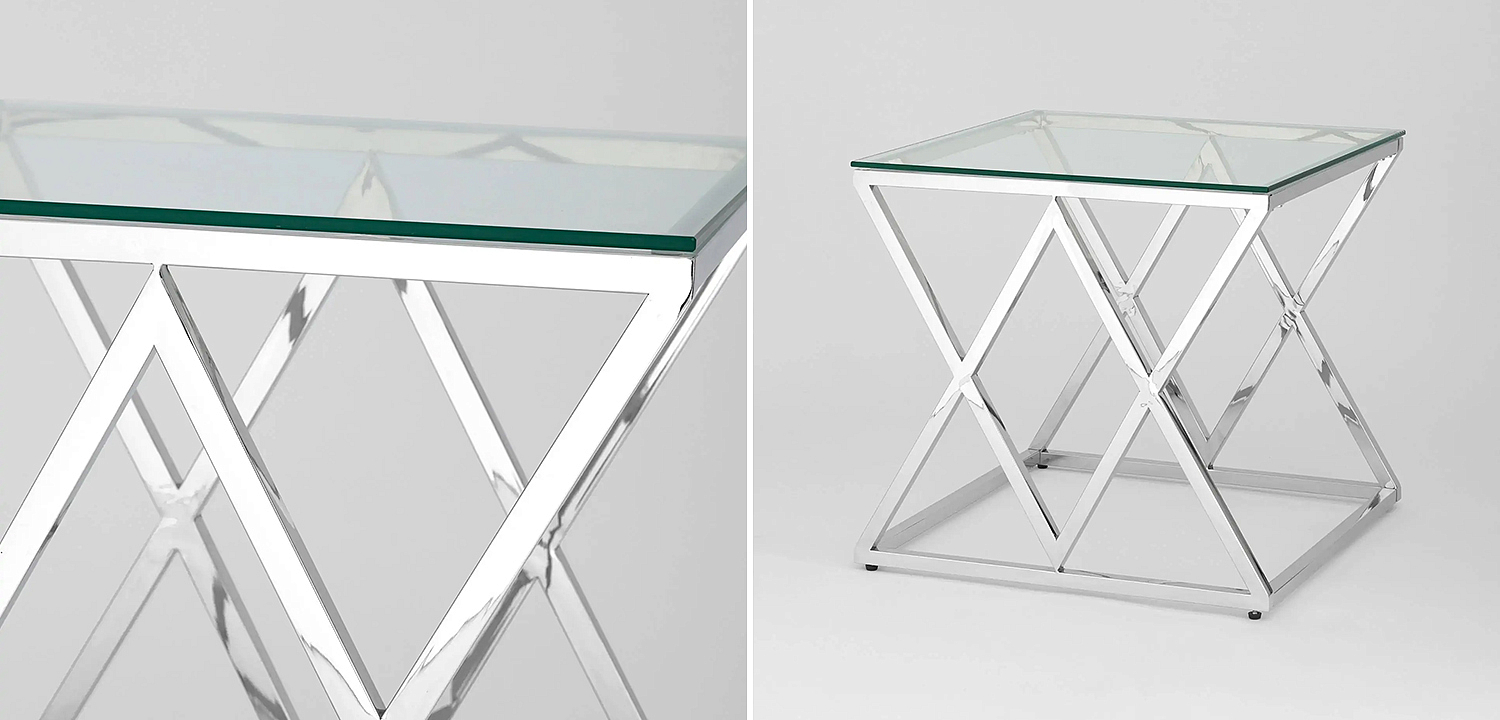 Стол приставной Geometry Rhombus Silver Стол приставной Geometry Rhombus Silver - Loft-Concept в Воронеже