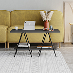 Стол журнальный с прямоугольной столешницей и полкой цвета антрацит ESSEL ANTHRACITE варинант исполнения - 1 | Loft Concept в Воронеже