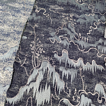 Мебельная ткань Вышивка темно-серый цвет 130 см T2-40 варинант исполнения - 1 | Loft Concept в Воронеже