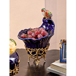 Чаша темно-синего цвета из фарфора с разноцветной птичкой Eden Garden porcelain and bronze варинант исполнения - 6 | Loft Concept в Воронеже