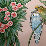 Обои ручная роспись Amazonia Florence Pink dyed silk варинант исполнения - 6 | Loft Concept в Воронеже