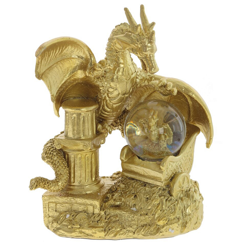 Декоративная статуэтка Дракон и стеклянный шар Dragon and Glass Ball Gold Золотой Прозрачное Стекло Декоративная статуэтка Дракон и стеклянный шар Dragon and Glass Ball Gold Золотой Прозрачное Стекло в Воронеже | Loft Concept