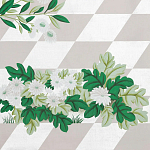 Обои ручная роспись Tiled Meadow Original colourway on Lilac Hint slub silk варинант исполнения - 1 | Loft Concept в Воронеже