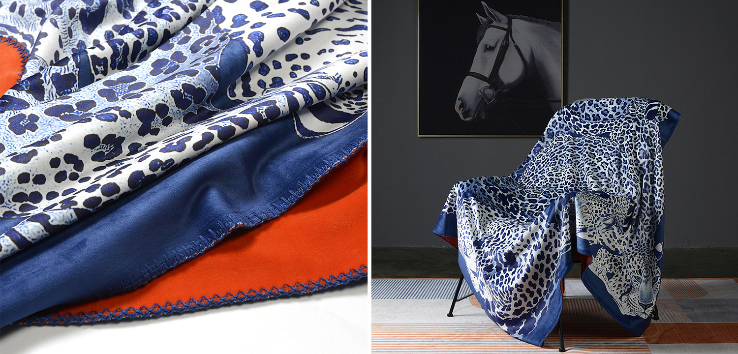 Плед Hermes Leopards Blue Плед Hermes Leopards Blue - Loft-Concept в Воронеже