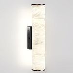 Бра с цилиндрическим плафоном из белого алебастра на прямоугольном основании Темная Латунь Cryptocrystalline Stone варинант исполнения - 1 | Loft Concept в Воронеже