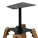 Барный стул со спинкой и металлической подставкой на 4-х деревянных ножках Бежевый Велюр Vendramin Chair варинант исполнения - 7 | Loft Concept в Воронеже