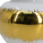 Ваза белая с крышкой и золотистыми фрагментами 24 см Chinoiserie Ceramics варинант исполнения - 3 | Loft Concept в Воронеже