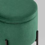 Зеленый пуф на черных ножках SANJAY варинант исполнения - 4 | Loft Concept в Воронеже