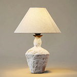 Настольная лампа с керамическим фактурным основанием и тканевым абажуром Eastern Tale варинант исполнения - 2 | Loft Concept в Воронеже