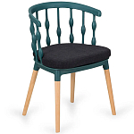 Пластиковый стул на ножках из массива бука Ferret Spiral Green варинант исполнения - 7 | Loft Concept в Воронеже