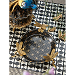 Блюдо черного цвета из фрафора на бронзовых ножках в виде стрекоз Eden Garden варинант исполнения - 4 | Loft Concept в Воронеже